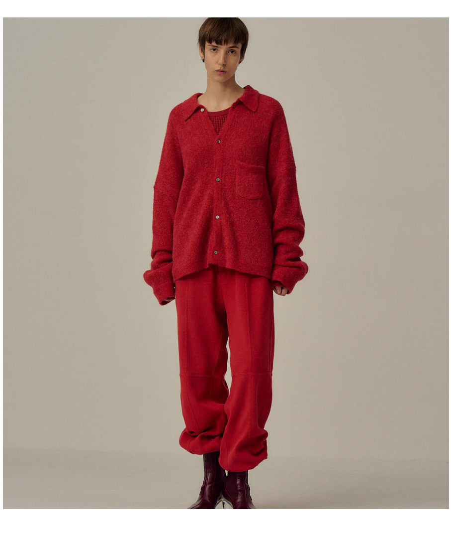 トップス 25AW ANCELLM KIMONO KNIT SHIRT RED 1 KIMONO KNIT SHIRT(RED) – ANCELLM