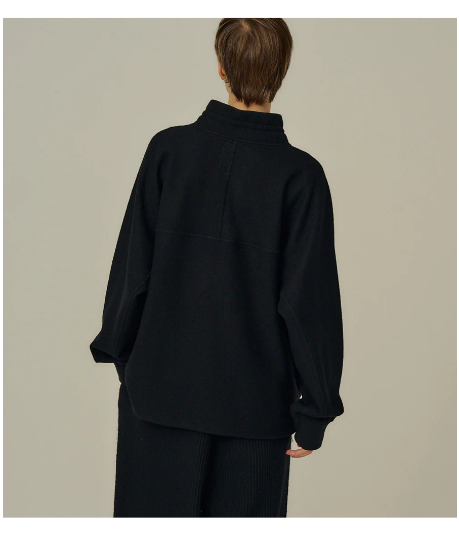 ANCELLM（アンセルム）】HENLEY PULL OVER SHIRT -BLACK |