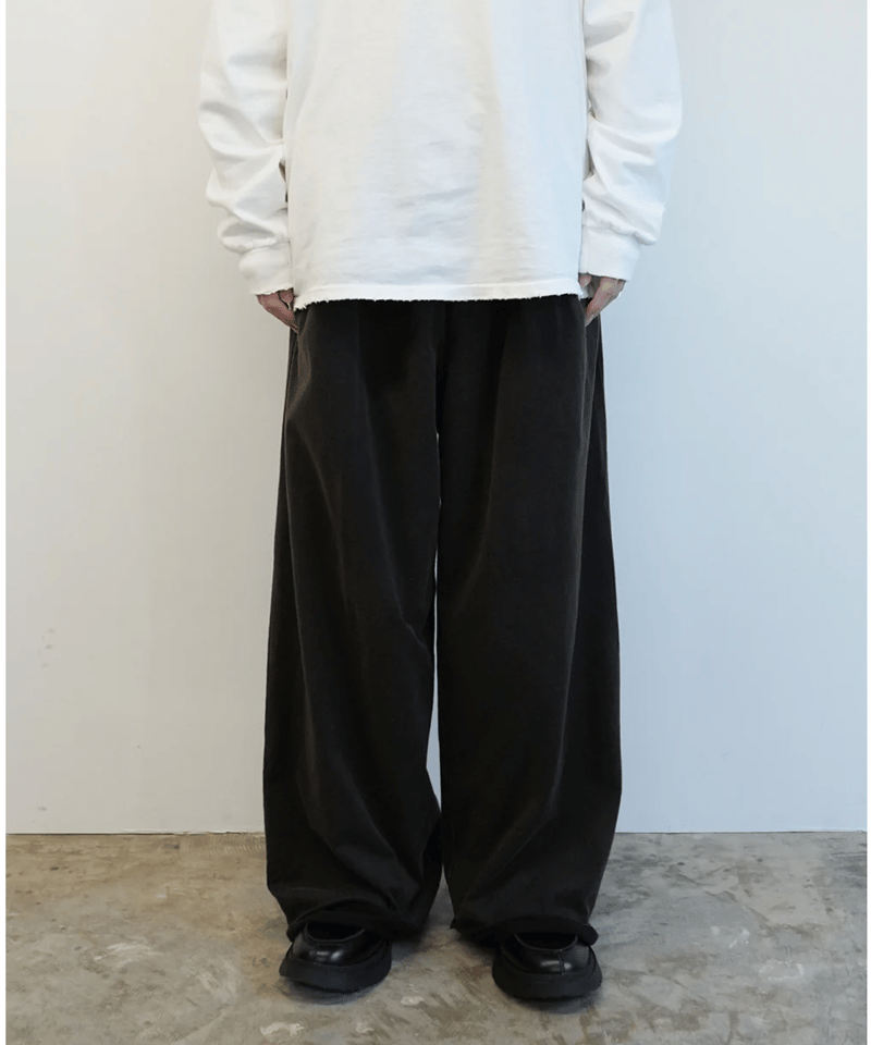 ancellm FADED DRAPE WIDE EASY CUT SLACKS