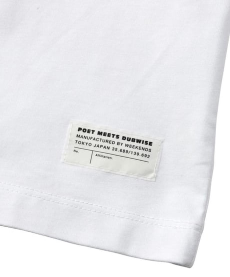 【POET MEETS DUBWISE（ポエトミーツダブワイズ） 】PMD Logo Loose Fit T-Shirt　−WHITE