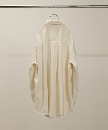 【ANCELLM（アンセルム）】L/S NEP BOXY SHIRT -D.WHITE