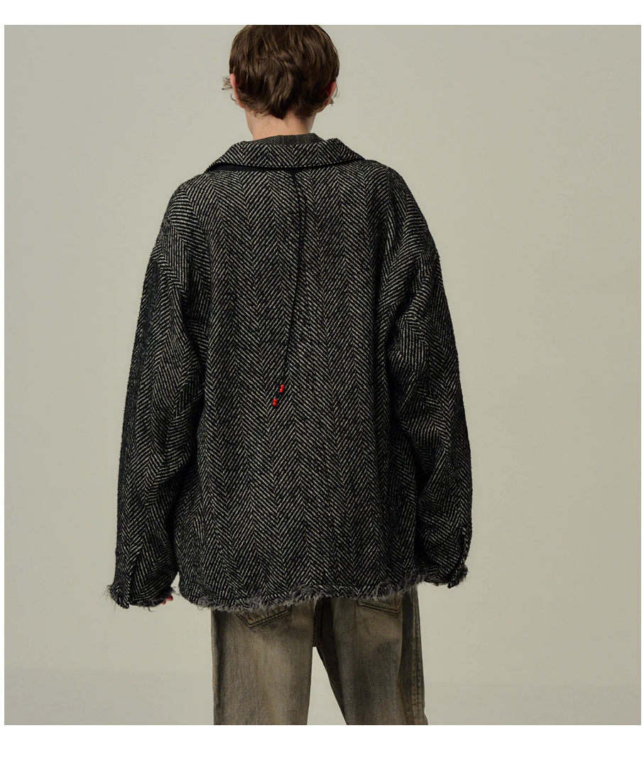 ANCELLM（アンセルム）】DAMAGE WOOL HERRINGBONE COVER A