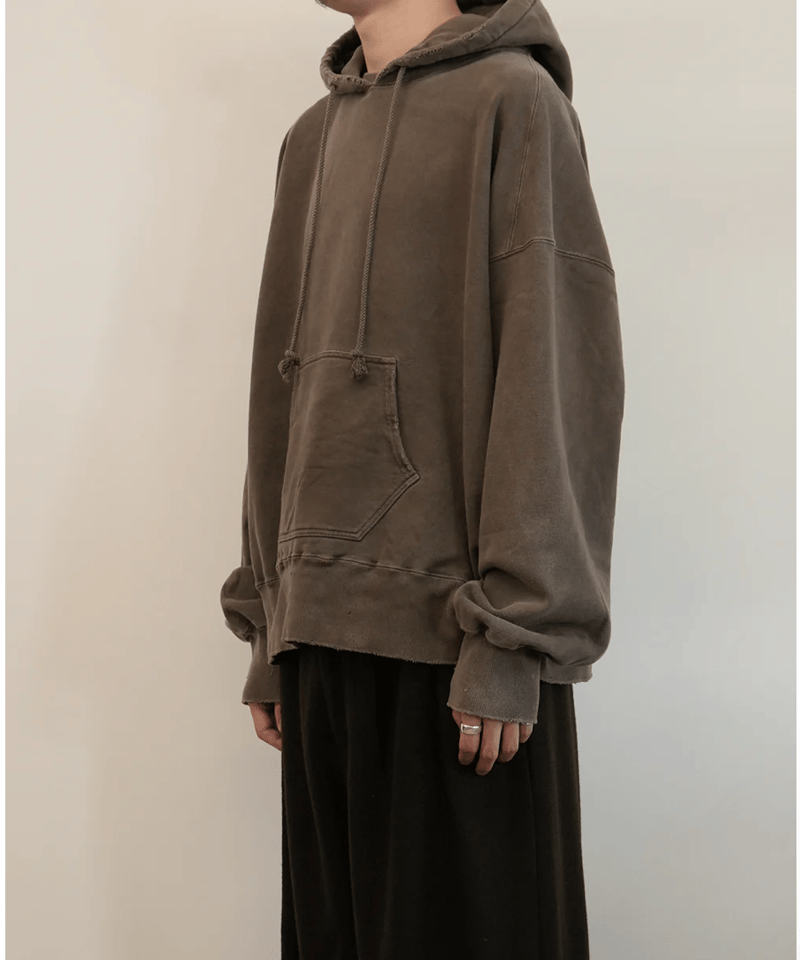 Ancellm / DYED DAMAGE HOODIE 2 CHOCOLATE | ヤマダウェブコム