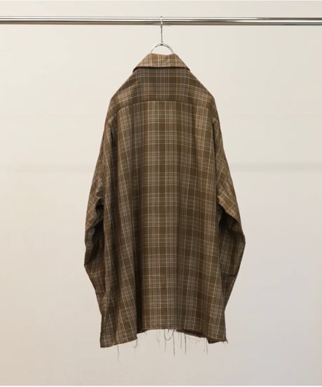【ANCELLM（アンセルム）】AGING RAYON CHECK SHIRT -GREEN
