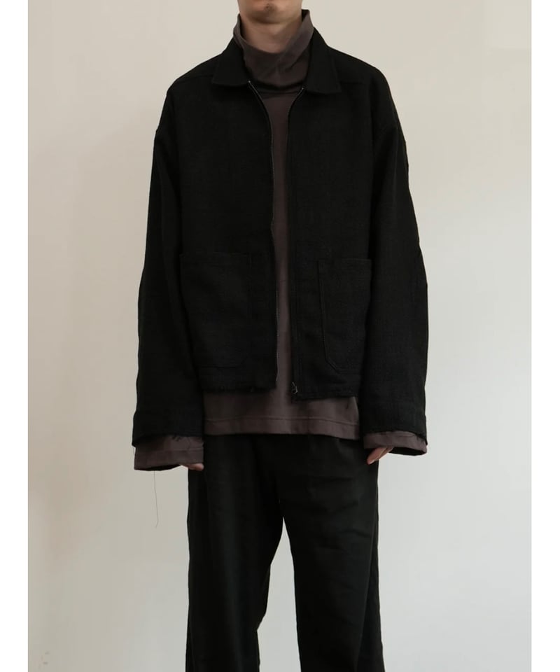ANCELLM（アンセルム）】TWEED ZIP JACKET -BLACK- | tadayoi