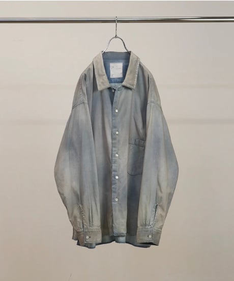 【ANCELLM（アンセルム）】BRUSHSTROKE AGING SHIRT -INDIGO