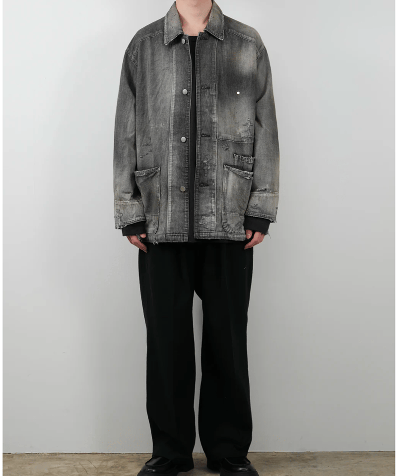 ANCELLM(アンセルム)】DENIM COVERALL -BLACK | tadayoi ANCELLM(アンセルム)】DENIM COVERALL -BLACK | tadayoi
