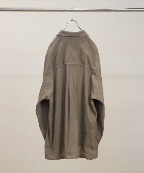 【ANCELLM（アンセルム）】CREPE SHIRT JACKET -GREIGE