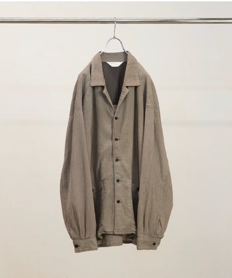 【ANCELLM（アンセルム）】CREPE SHIRT JACKET -GREIGE