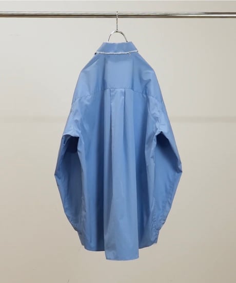【ANCELLM（アンセルム）】HIGH-COUNT FRAYED OVER SHIRT -BLUE