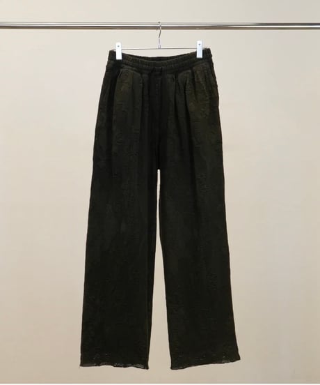 【ANCELLM（アンセルム）】AGING LACE DOUBLE PANEL SLACKS -BLACK