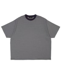 【EVCON（エビコン）】MERCERIZATION BORDER WIDE S/S TEE -CHARCOAL