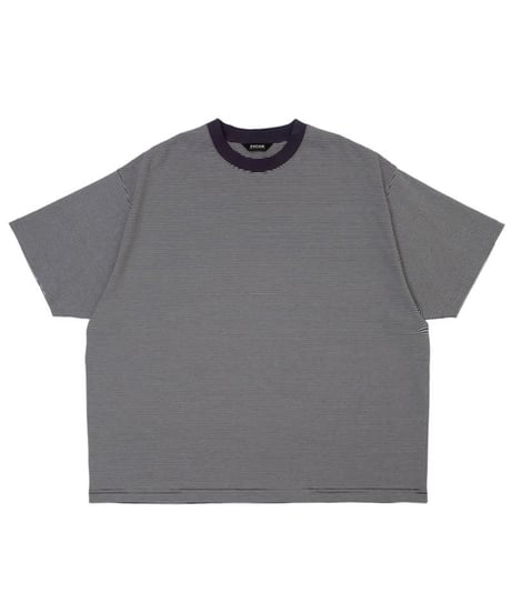 【EVCON（エビコン）】MERCERIZATION BORDER WIDE S/S TEE -CHARCOAL