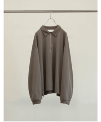 お買い得商店街 LS POLO ZIP ANCELLM（アンセルム）】HALF SHIRT | -GRAY トップス