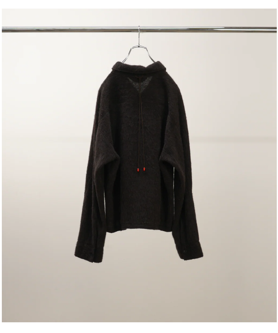 ANCELLM（アンセルム）】SHAGGY ZIP UP SHIRT -BROWN | ta