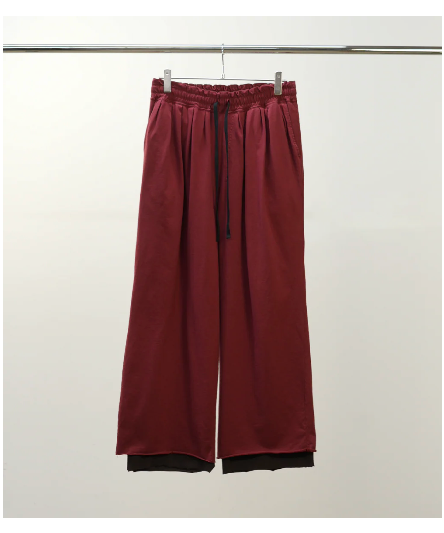 ANCELLM（アンセルム）】DRAPE WIDE EASY CUT SLACKS -RED