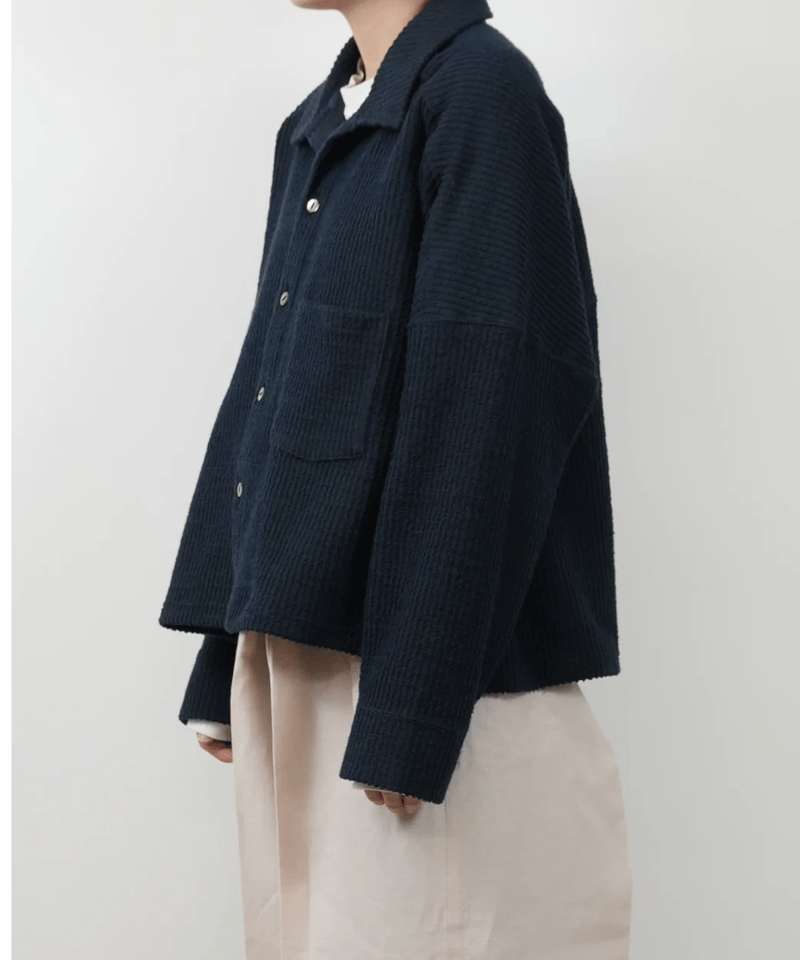 ANCELLM CUT STRIPE SHIRT(ネイビー) サイズ2 ANCELLM（アンセルム）】CUT STRIPE SHIRT -NAVY | tadayoi