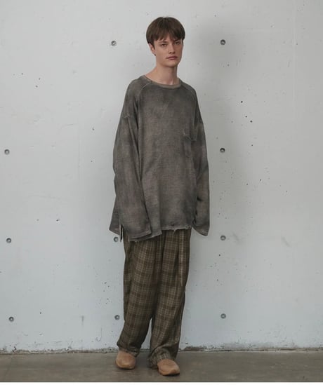 【ANCELLM（アンセルム）】UNEVENNESS MESH LS -BLACK