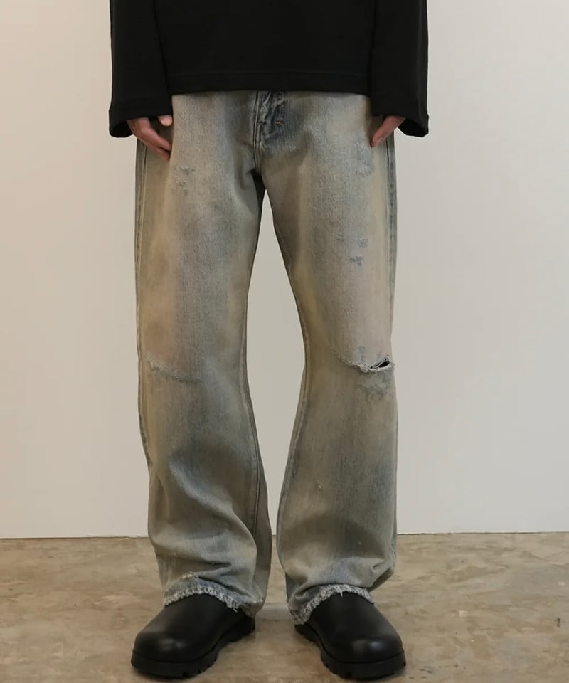 ANCELLM（アンセルム）】P/DAMAGE DENIM STRAIGHT 5P PANT