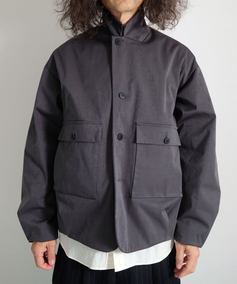 kontor / PLEATED MILITARY BLOUSON -CHARCOAL- |