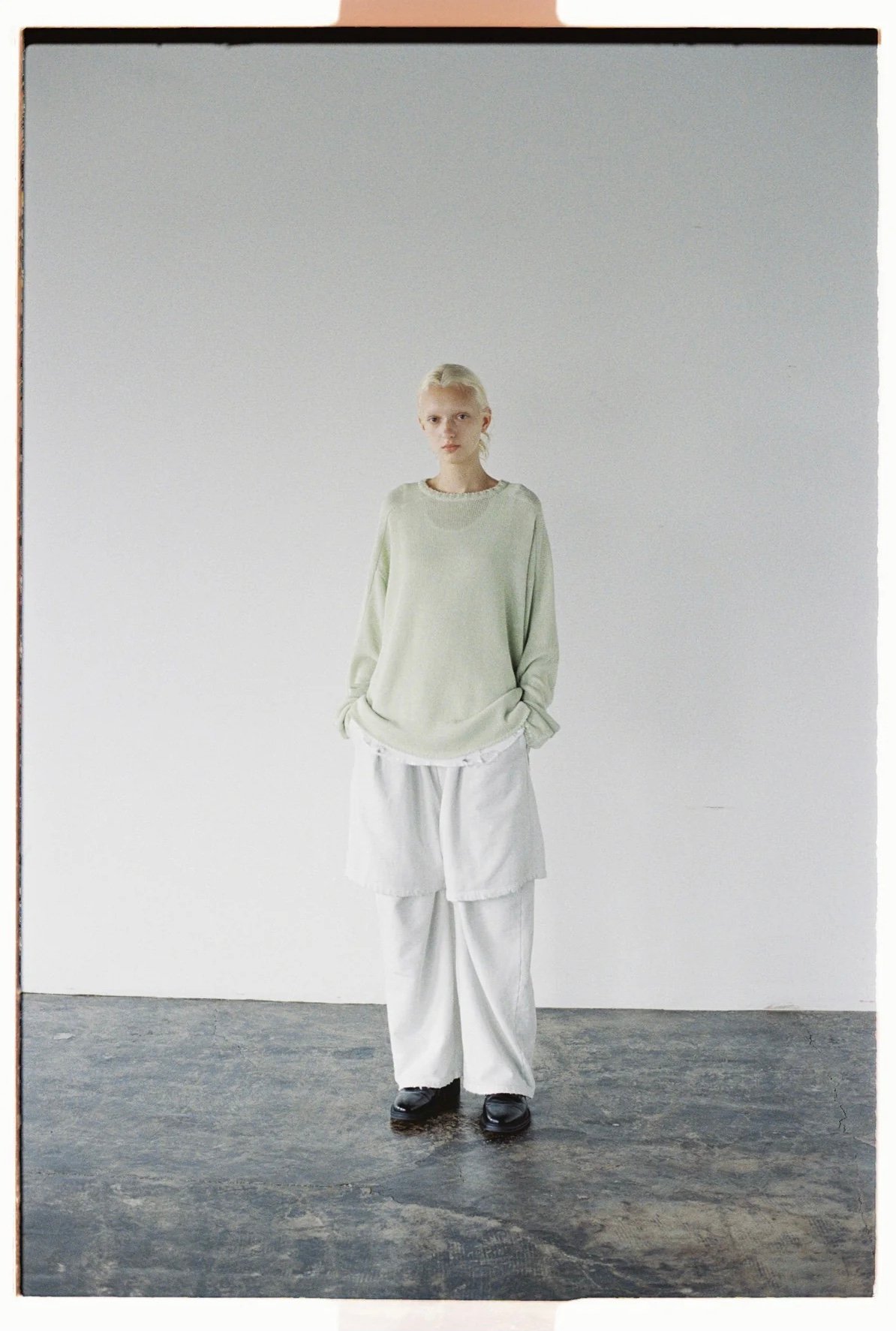 ancellm 25ss tuck sweat pants ホワイトサイズ1