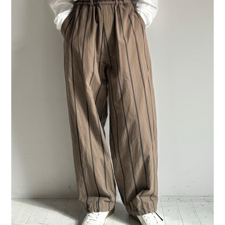 【YOKO SAKAMOTO（ヨーコサカモト）】 / WIDE PANTS -SUMI INK STRIPE-