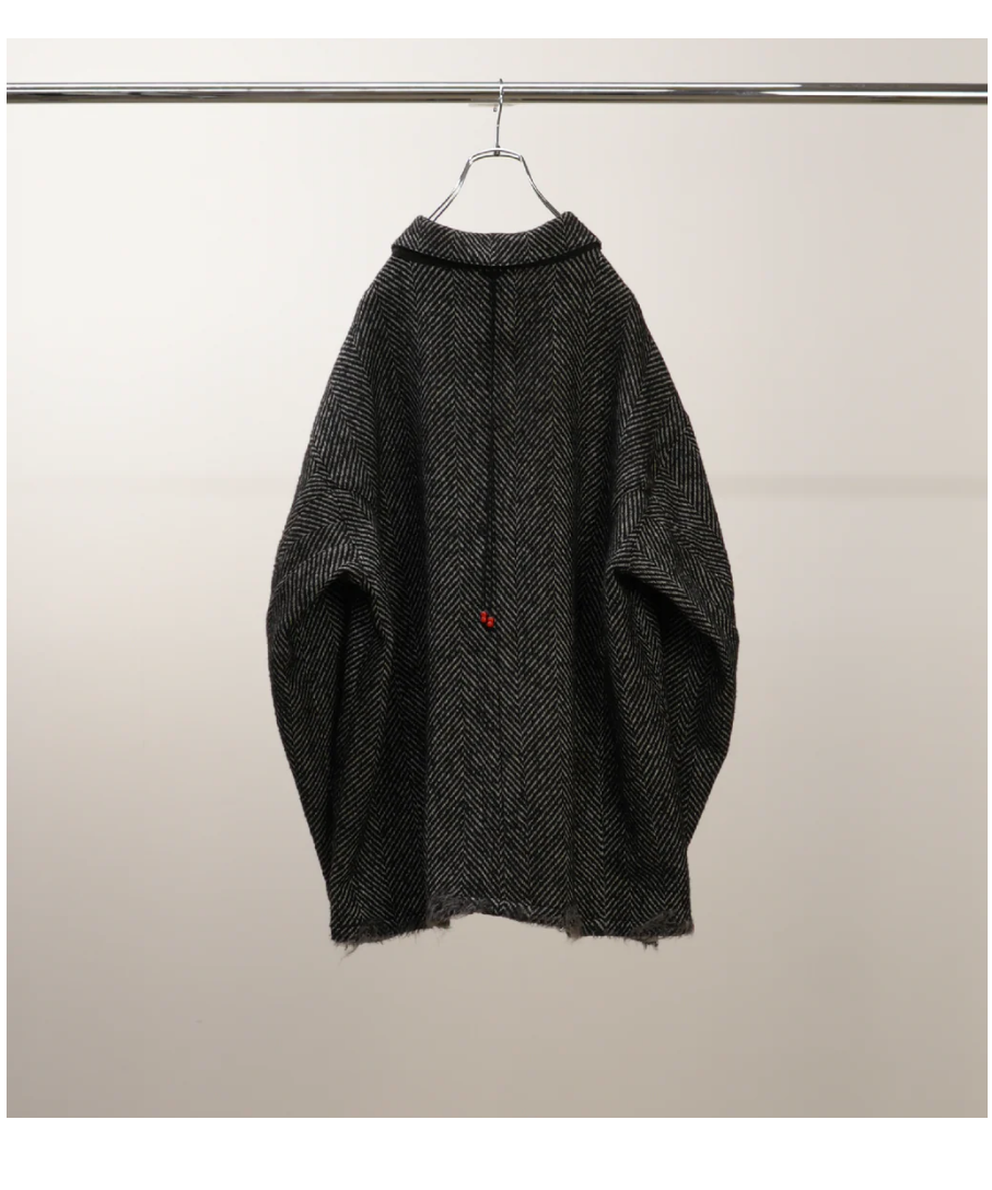 ジャケット・アウター ANCELLM DAMAGE WOOL HERRINGBONE COVER DAMAGE WOOL HERRINGBONE COVER ALL(WHITE×BLACK) – ANCELLM