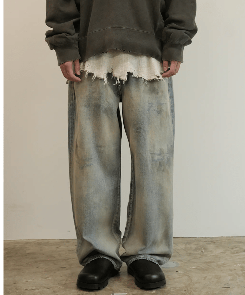 アンセルムAGING TAPERED 5P DENIM PANTS INDIGO（AGING TAPERED 5P 