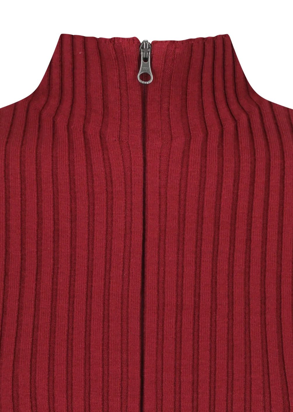 AMOMENTO（アモーメント）】 Ribbed High Neck Zip Up -Bur