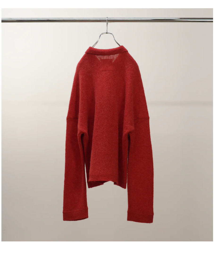 ANCELLM（アンセルム）】KIMONO KNIT SHIRT -RED | tadayoi