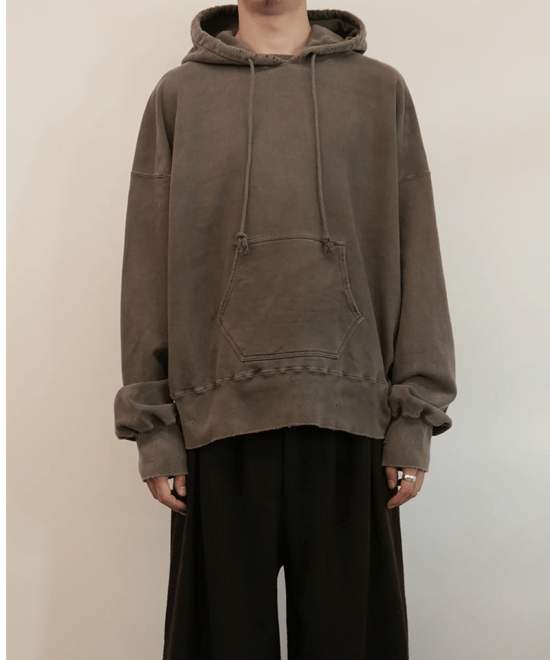 ANCELLM(アンセルム)】DYED DAMAGE HOODIE -CHOCOLATE | ANCELLM(アンセルム)】DYED DAMAGE HOODIE -CHOCOLATE |