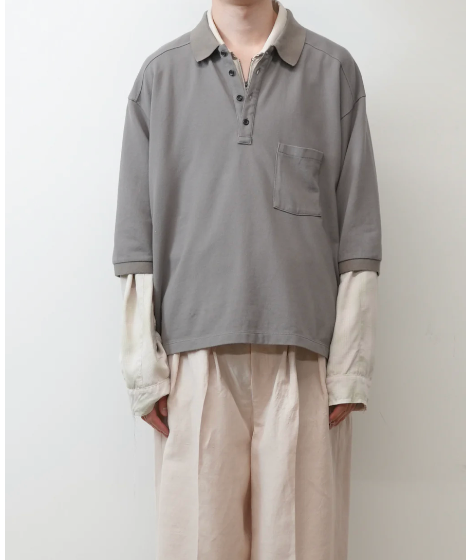 トップス ANCELLM S/S POLO SHIRT ANCELLM（アンセルム）】S/S POLO SHIRT -GRAY | tadayoi