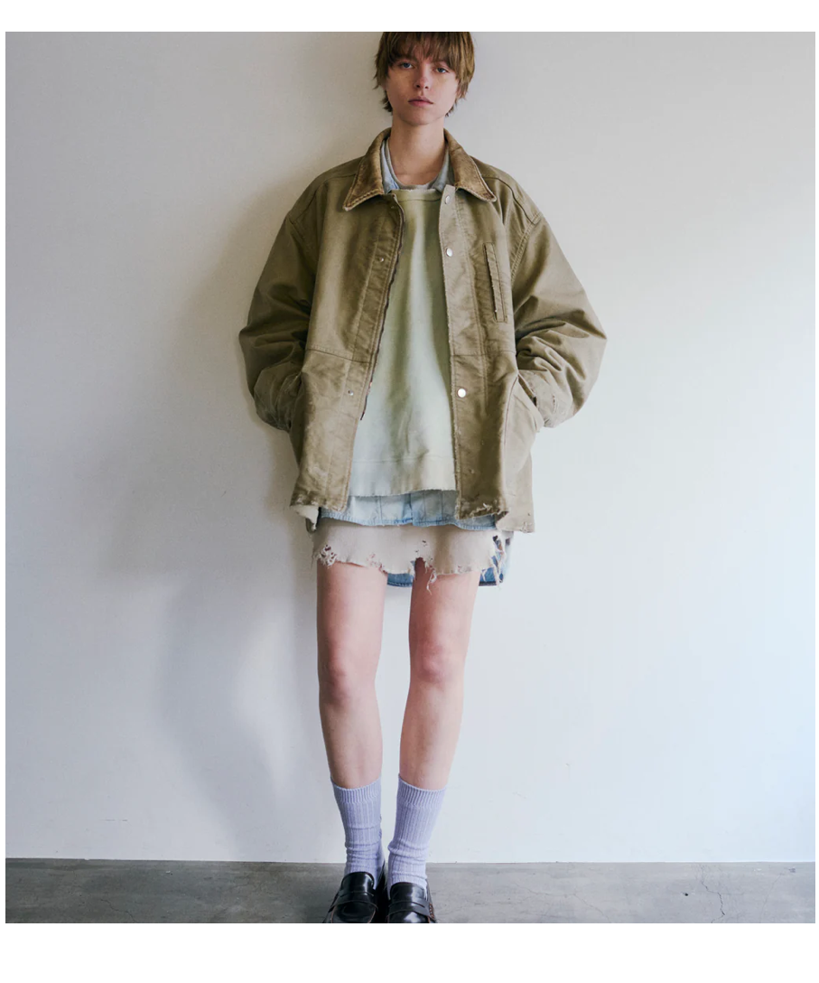 ANCELLM（アンセルム）】MOLESKIN WORK JACKET -BEIGE | t