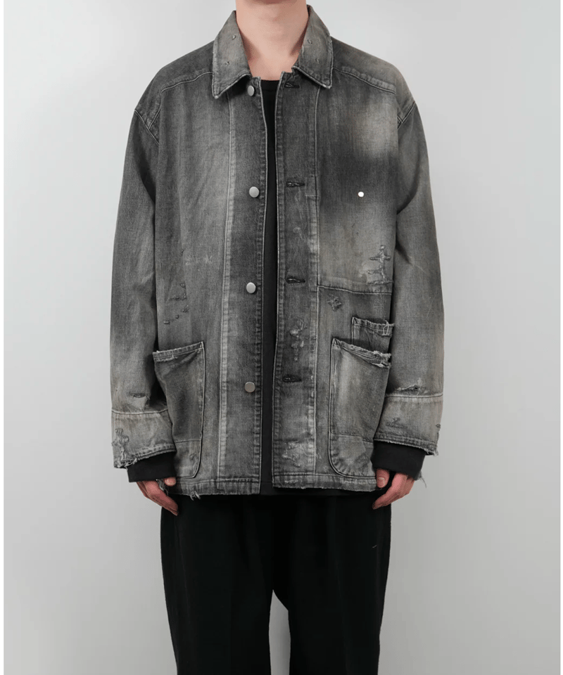 ANCELLM(アンセルム)】DENIM COVERALL -BLACK | tadayoi ANCELLM(アンセルム)】DENIM COVERALL -BLACK | tadayoi