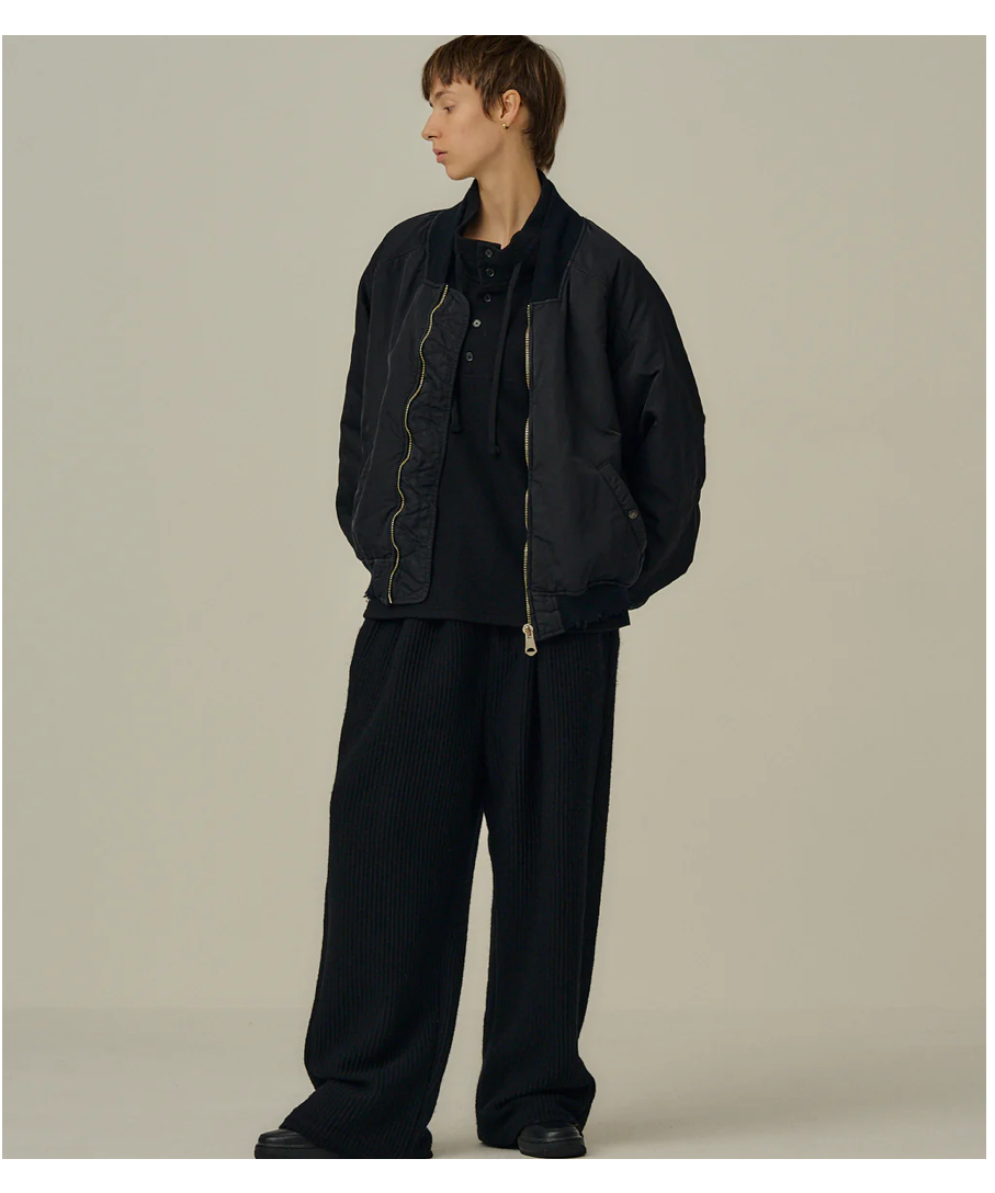 ANCELLM FADED BOMBER JACKET(BLACK)サイズ3 FADED BOMBER JACKET(BLACK) – ANCELLM