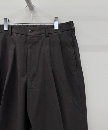 【YOKO SAKAMOTO（ヨーコサカモト）】DOUBLE PLEATED TROUSERS 　-BROWN