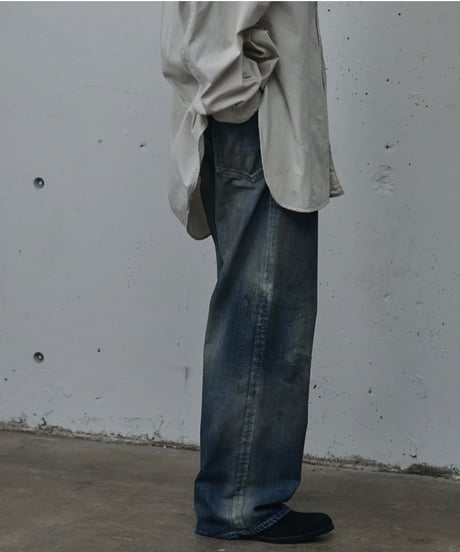 【ANCELLM（アンセルム）】AGING MIDDLE STRAIGHT 5P DENIM PANTS -INDIGO