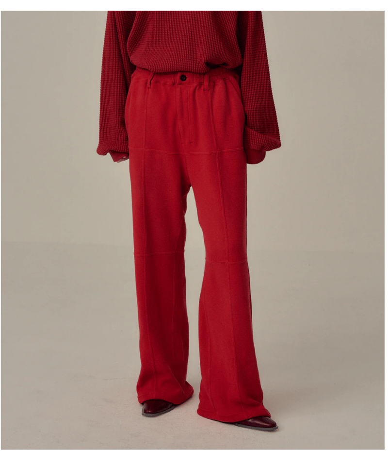 ANCELLM（アンセルム）】SWITCHING SMOOTH KNIT PANTS -RE