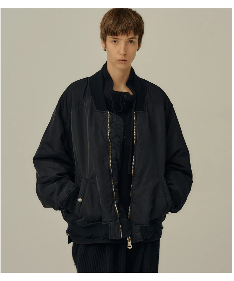 ANCELLM（アンセルム）】FADED BOMBER JACKET -BLACK | ta