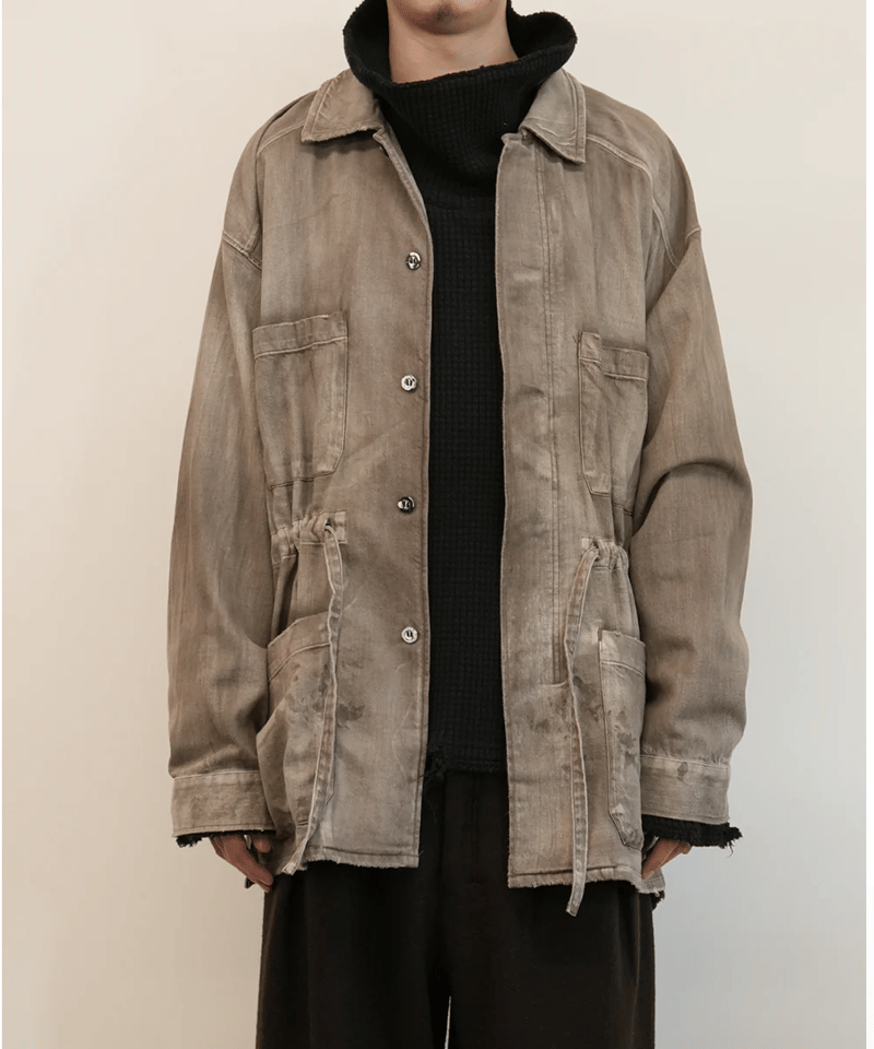 ANCELLM exclusive AGING LSTSHIRT BROWN