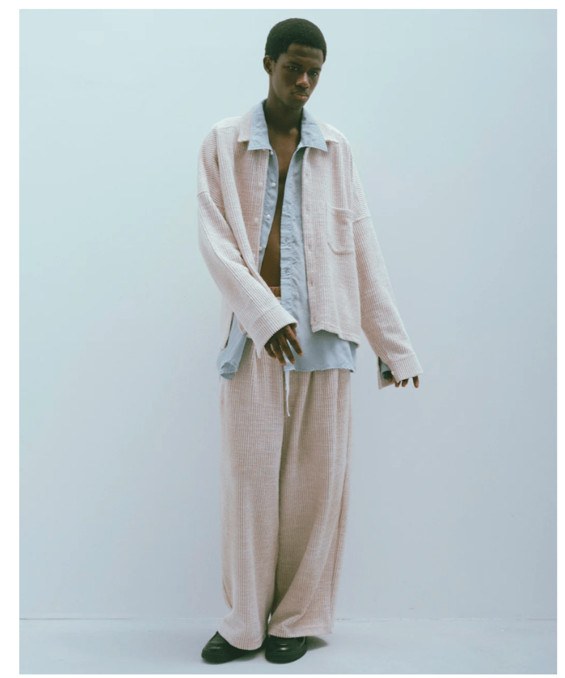 ANCELLM(アンセルム)】CUT STRIPE SHIRT -BEIGE | tadayoi ANCELLM(アンセルム)】CUT STRIPE SHIRT -BEIGE | tadayoi