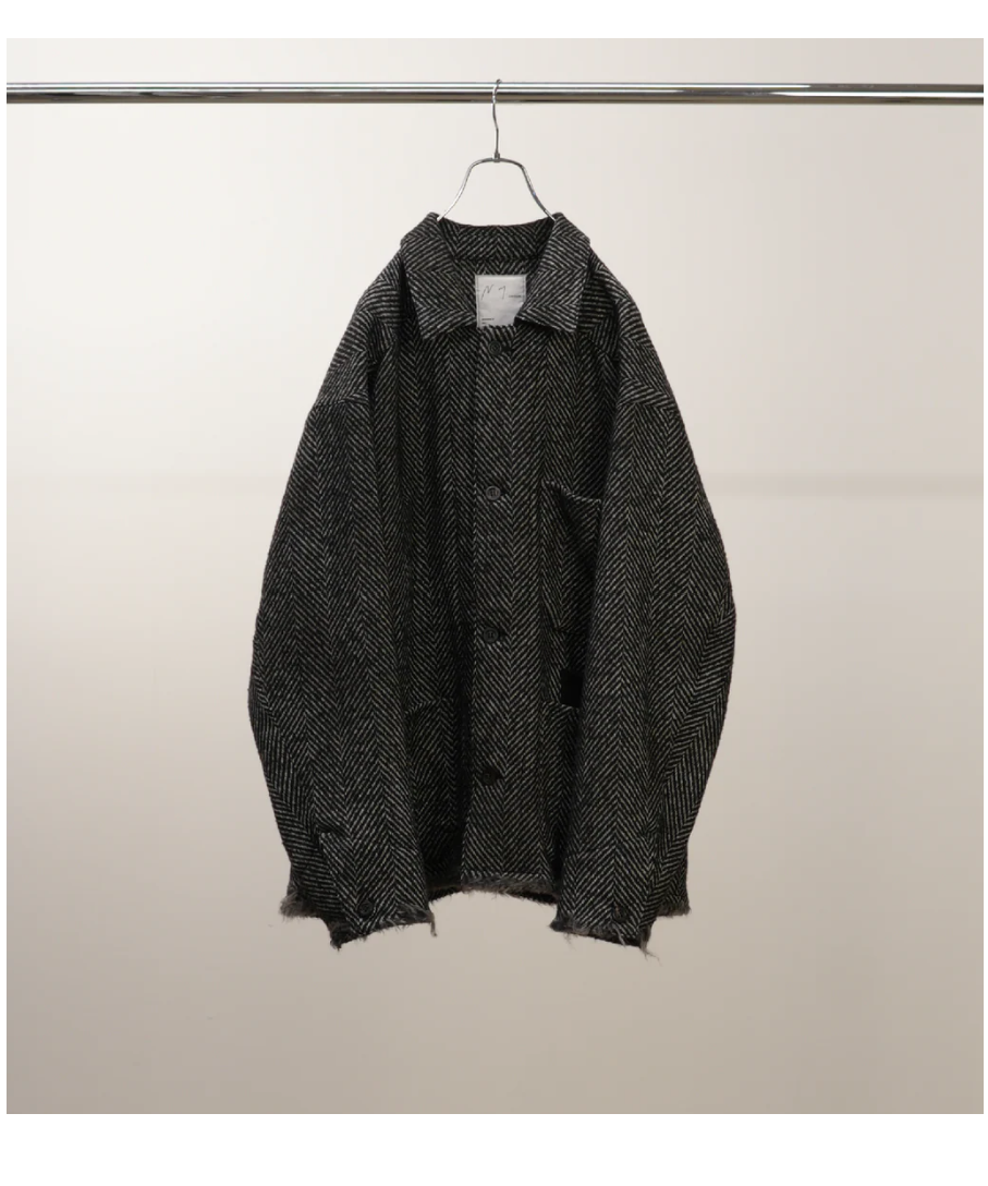 ANCELLM アンセルム　HERRINGBONE OVER VEST サイズ2 HERRINGBONE OVER VEST(BLACK) – ANCELLM