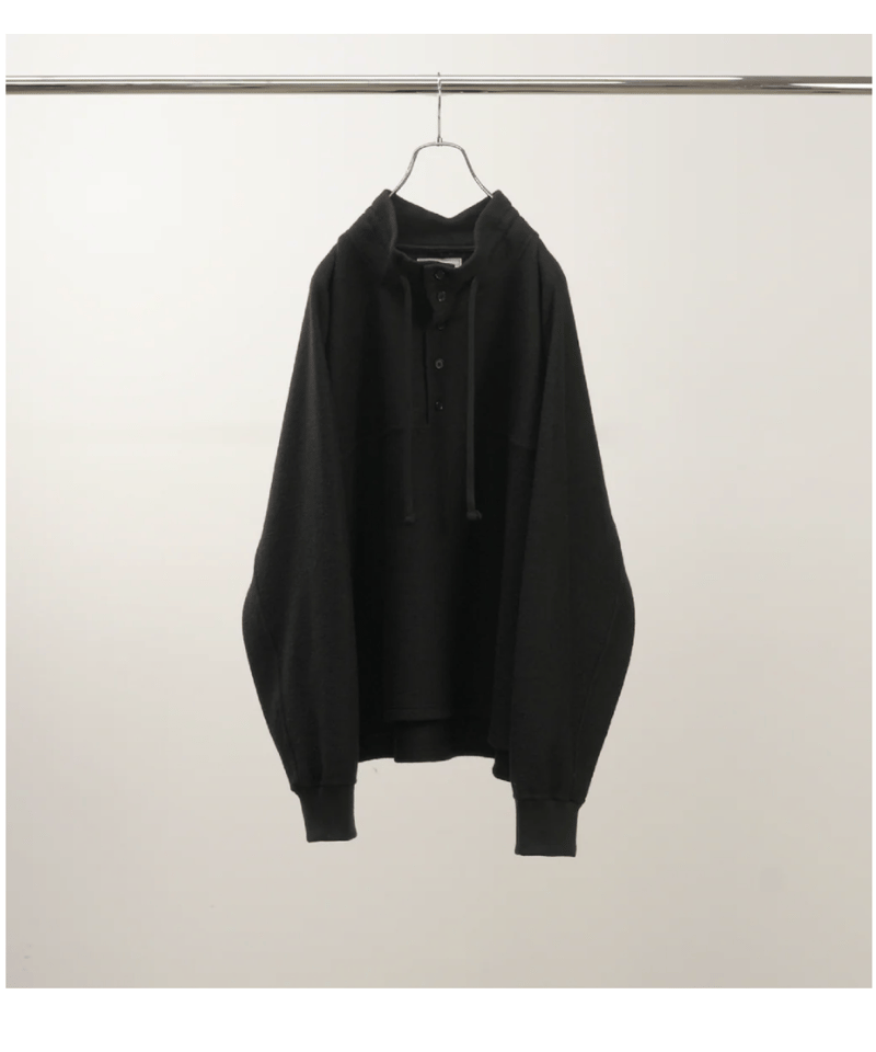 ANCELLM（アンセルム）】HENLEY PULL OVER SHIRT -BLACK |