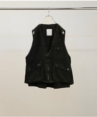 【ANCELLM（アンセルム）】C/R DUCK UTILITY VEST -BLACK
