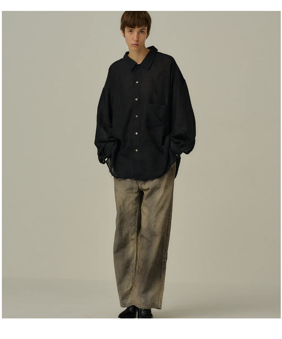 ANCELLM（アンセルム）】WOOL KERSEY SHIRT -BLACK | tadayoi