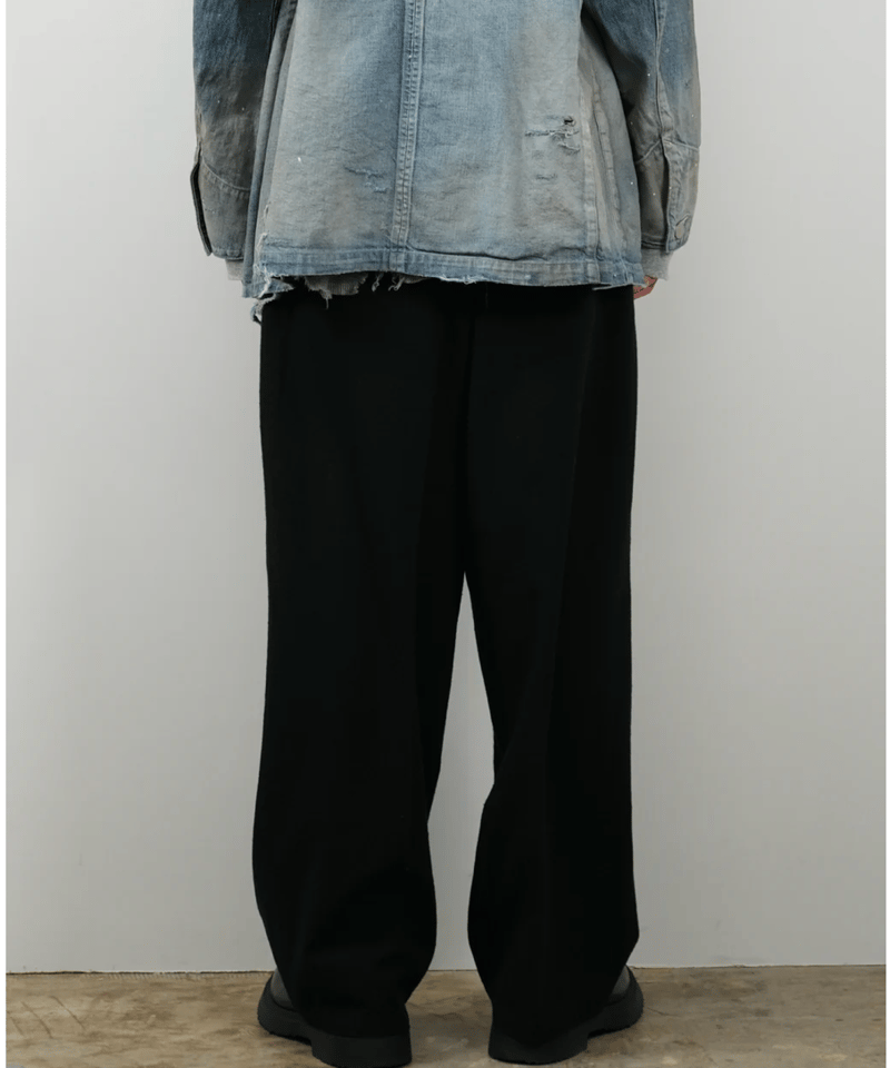 ANCELLM(アンセルム)】C/S TUCK EASY SLACKS -BLACK | t ANCELLM(アンセルム)】C/S TUCK EASY SLACKS -BLACK | t