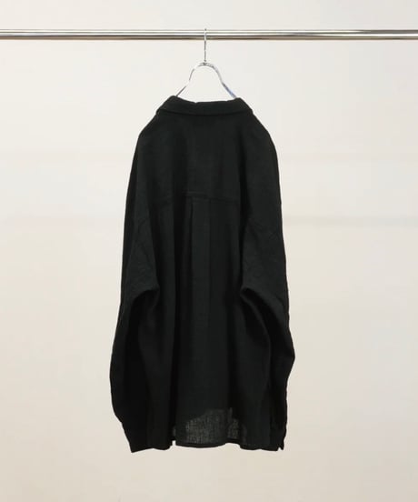 【ANCELLM（アンセルム）】CREPE SHIRT JACKET -BLACK