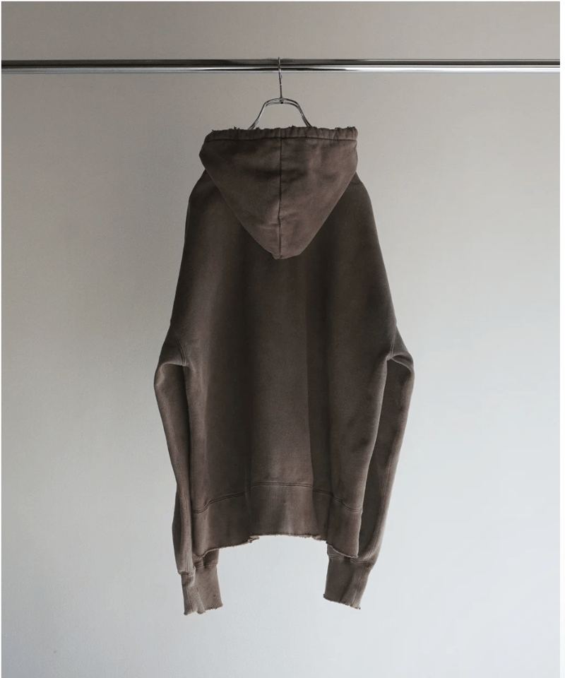 ANCELLM(アンセルム)】DYED DAMAGE HOODIE -CHOCOLATE | ANCELLM(アンセルム)】DYED DAMAGE HOODIE -CHOCOLATE |
