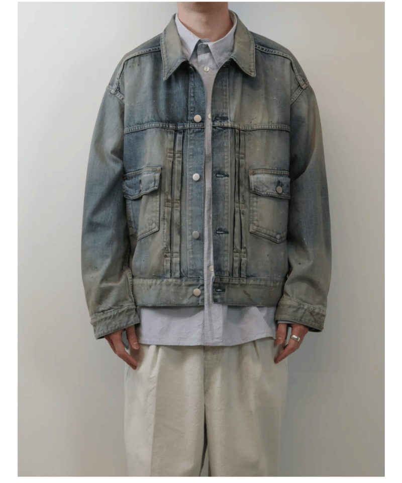 ジャケット・アウター 25SS ancellm AGING DENIM JACKET 25SS】 ANCELLM AGING DENIM JACKET(L.INDIGO) ANC-JK49 | IAAAM