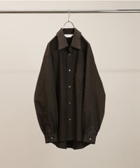 【ANCELLM（アンセルム）】HIGH-COUNT FRAYED OVER SHIRT -BROWN